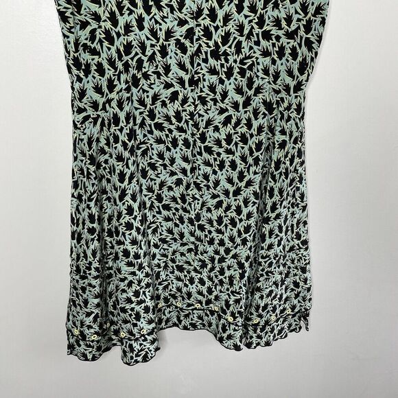 DEREK LAM 10 Crosby Dress Womens 8 Green Grommet Detail V-Neck Silk Blend Lined - Picture 9 of 12